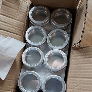 Set of Silver Metal Tins